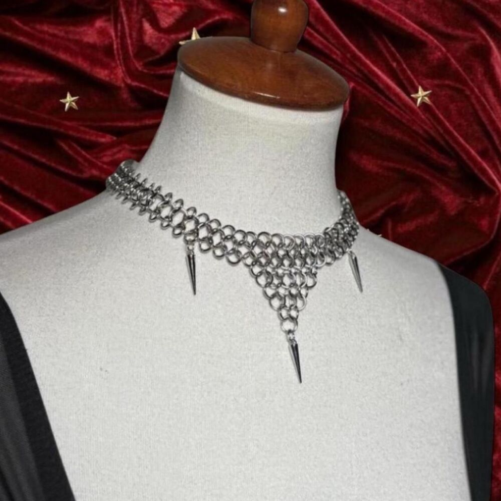 Women's Chain Necklace Silver Jewelry Festival Medieval Gothic Renaissance